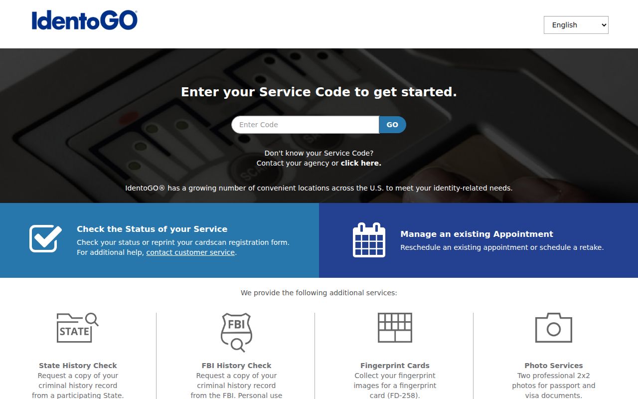 Texas DPS FAST IdentoGO fingerprint enrollment