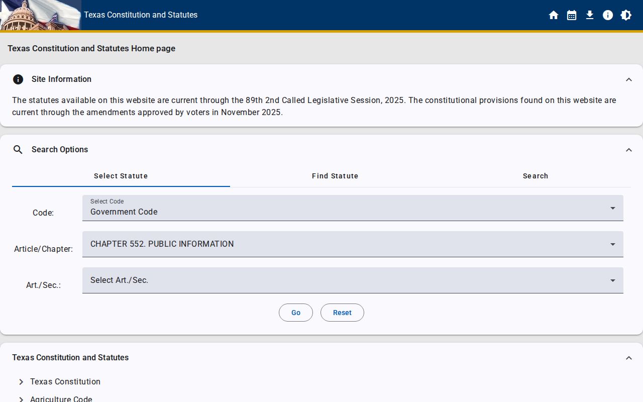 Texas criminal history Public Information Act statute